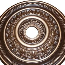 Ceiling faux metal medallion iron and bronze